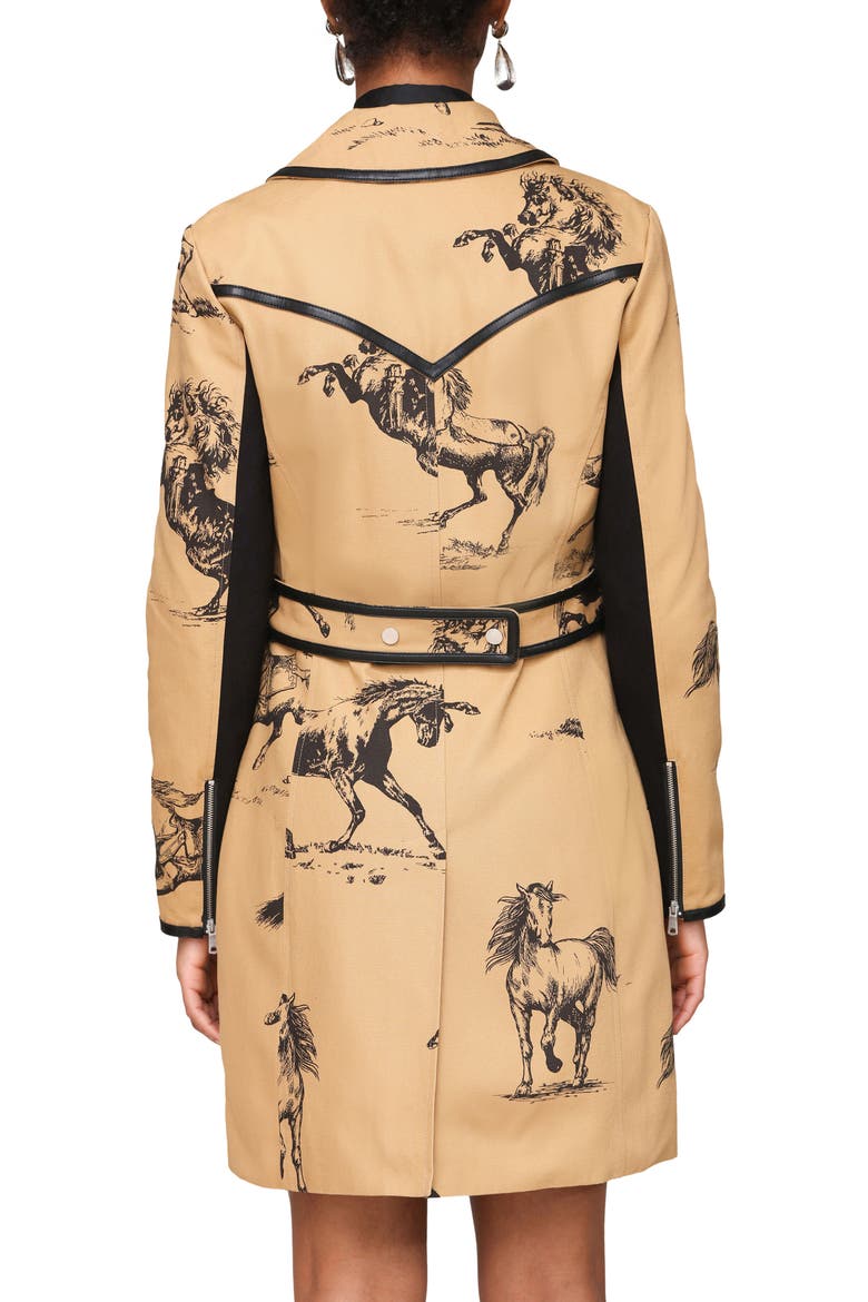 Western Print Zip Front Jacket, Alternate, color, CAMEL