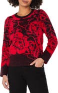 Liverpool Los Angeles Fuzzy Floral Sweater