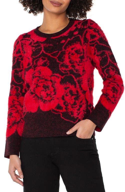 Liverpool Los Angeles Long Sleeve Crewneck Sweater In Red