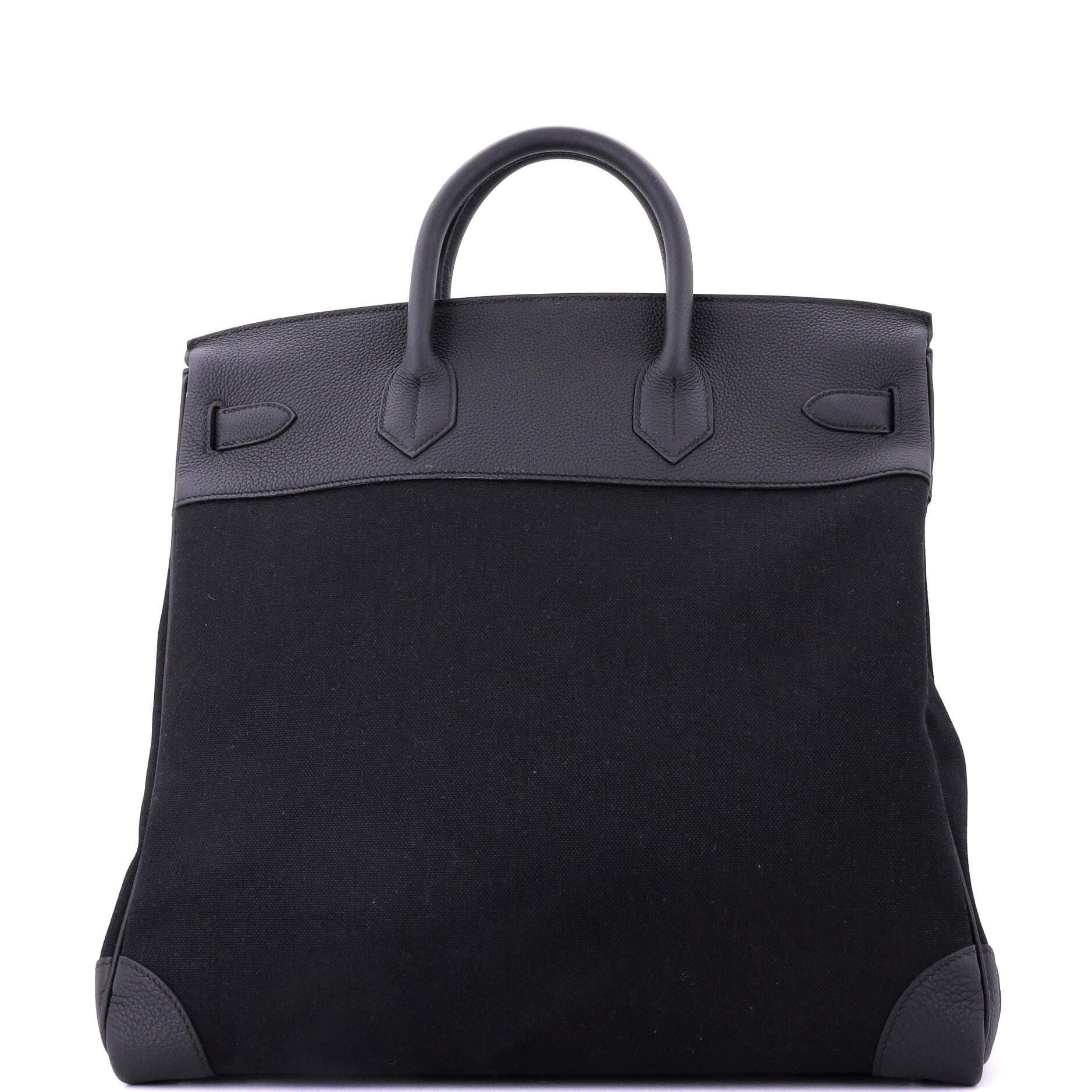 Pre-Owned Hermes HAC Birkin Bag Toile and Black Togo with Palladium Hardware 40, Alternate, color, 