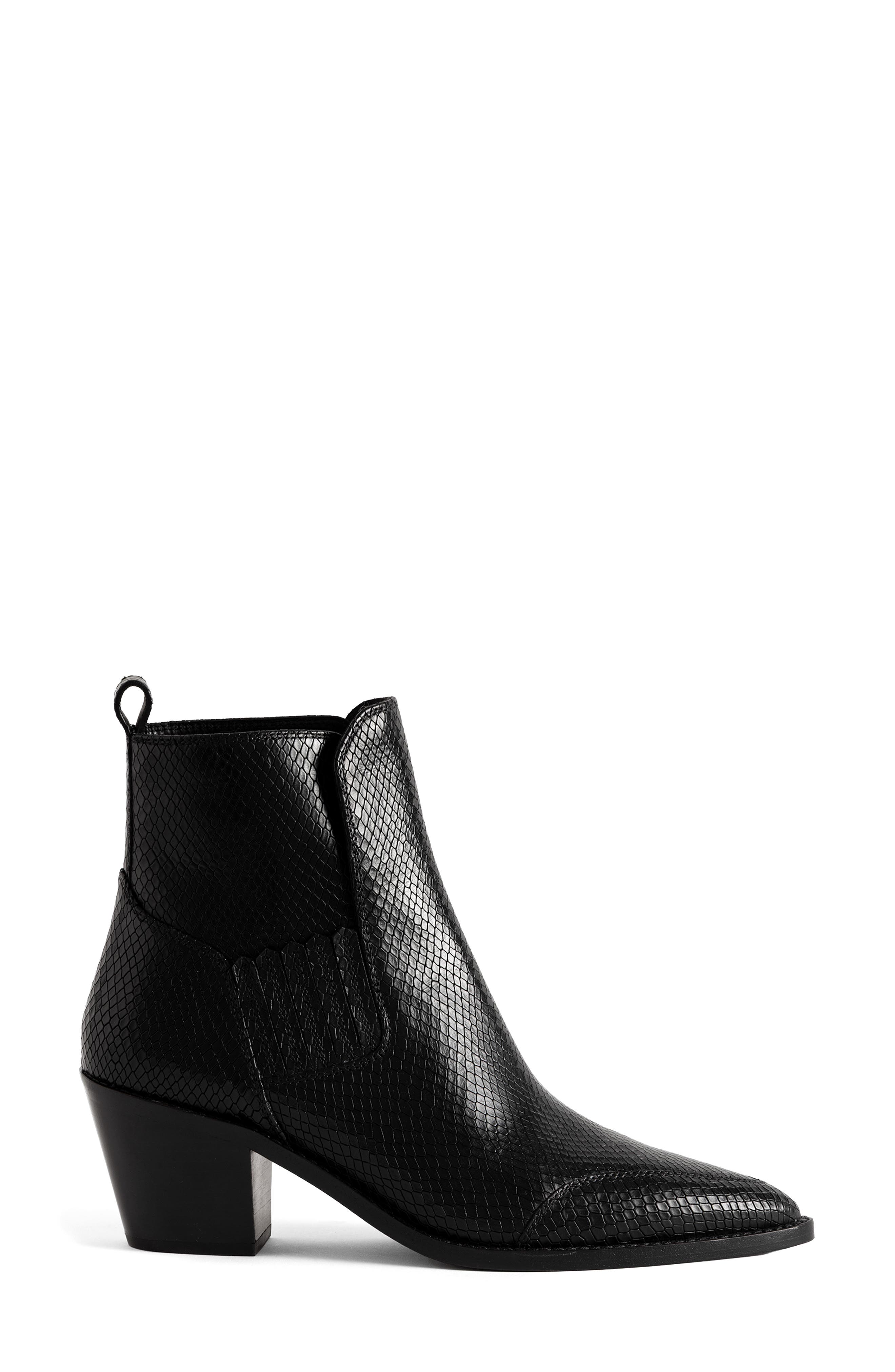 Tyler Neo Soft Wild Leather Bootie, Alternate, color, BLACK