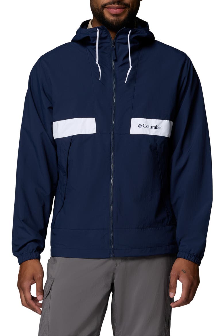 Spire Valley Water Repellent Windbreaker, Main, color, COLLEGIATE NAVY/ WHITE