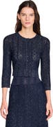 SANDRO Strass knit cropped cardigan