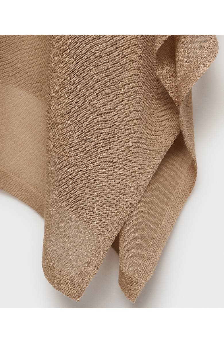 MANGO Asymmetric Knit Cape, Alternate, color, Medium Brown