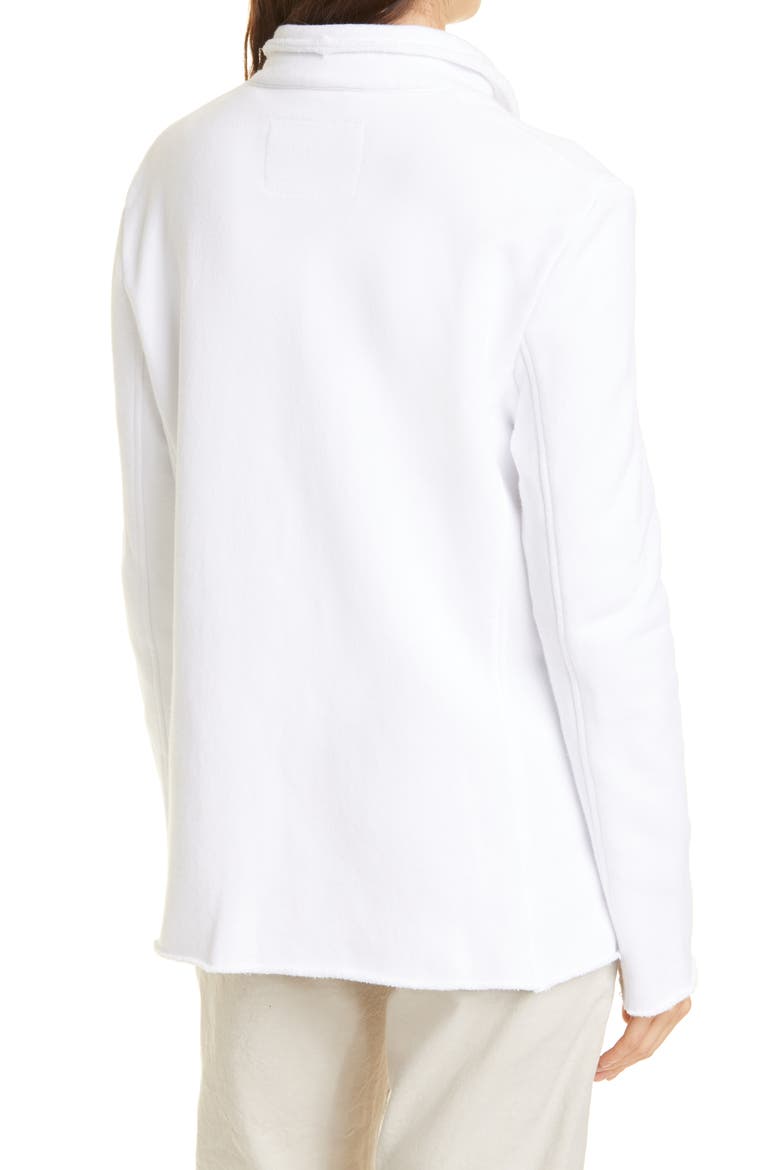 Raw Edge French Terry Peacoat, Alternate, color, WHITE