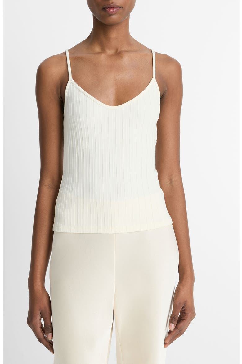 V-Neck Rib Camisole, Main, color, VANILLE