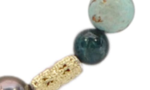 Armenta Tahitian Pearl & Turquoise Beaded Necklace In Yellow Gold