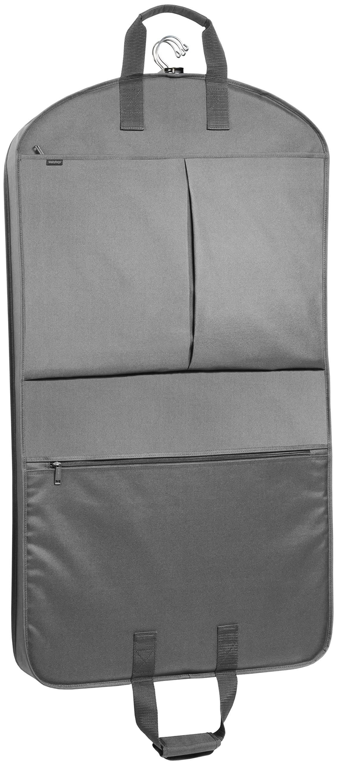 Wallybags Deluxe Travel Garment Bag with two pockets in Grey, Alternate, color, Grey