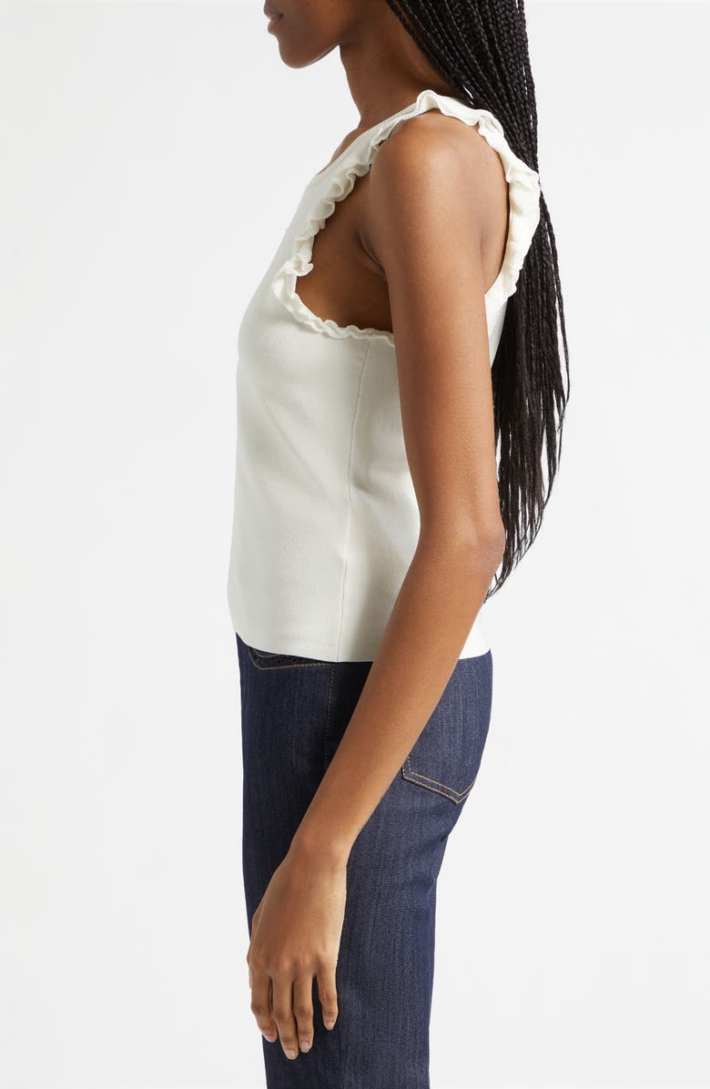 Cinq à Sept Ruffle Tank, Alternate, color, Ivory