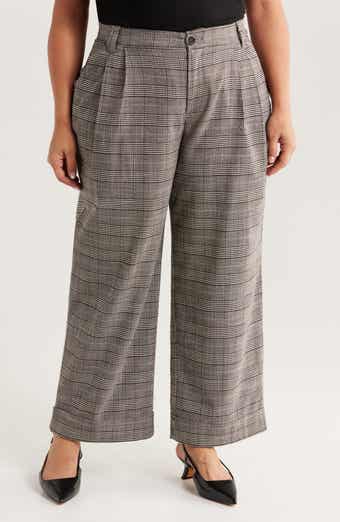 Wit & Wisdom Skyrise Glen Plaid Pleated Wide Leg Trousers
