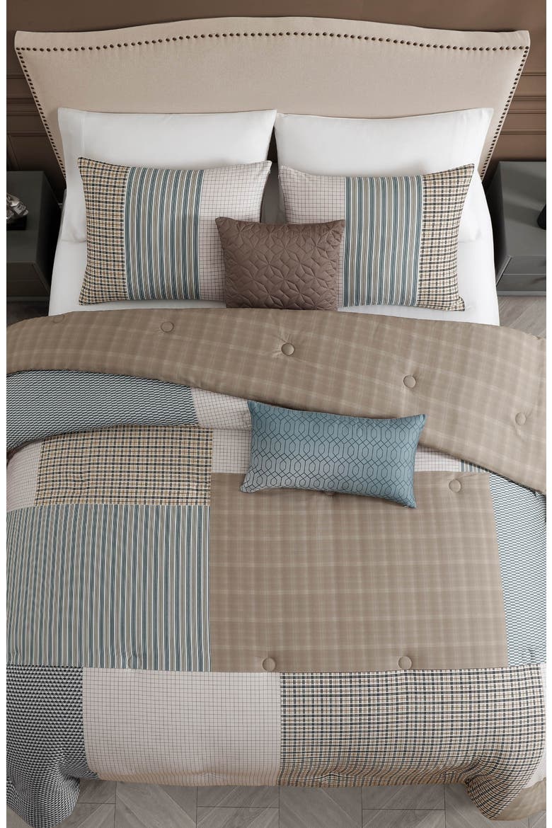 Tranquil Patch Cotton Sateen Comforter Set, Alternate, color, BLUE