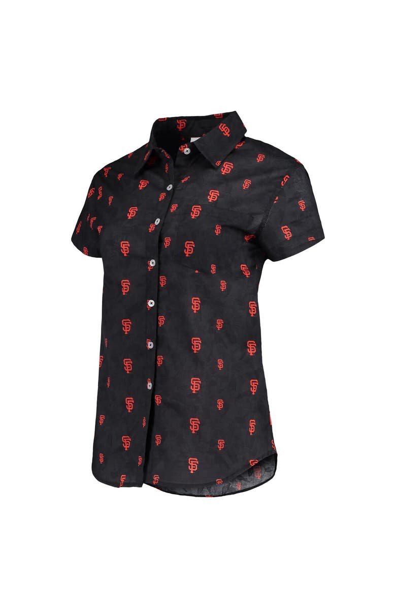 FOCO Women's FOCO Black San Francisco Giants Floral Button Up Shirt, Alternate, color, 