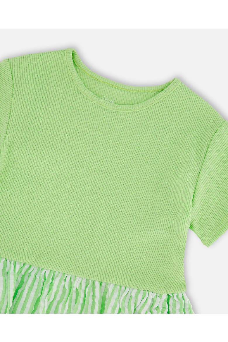 Soft Jersey Short Sleeve Bi-Material Dress, Alternate, color, Mint Green