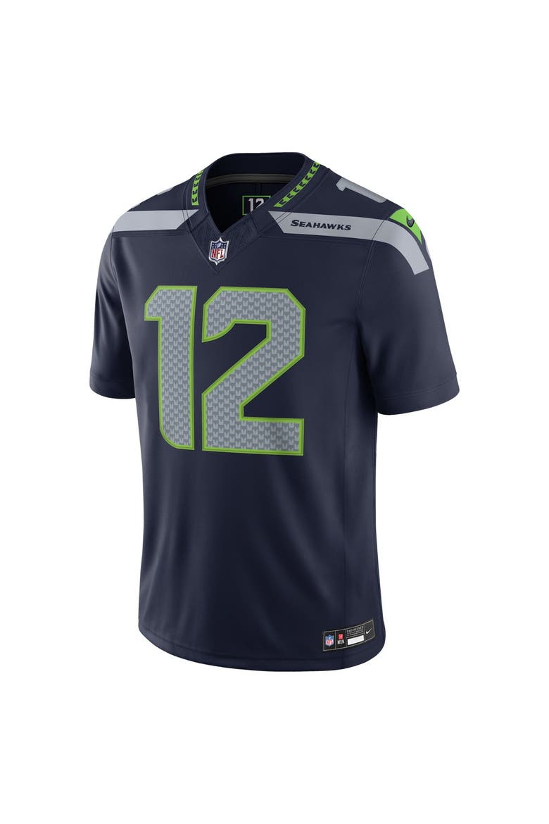 Men's Nike 12s College Navy Seattle Seahawks Team Vapor F.U.S.E. Stitched Limited Jersey, Alternate, color, College Navy