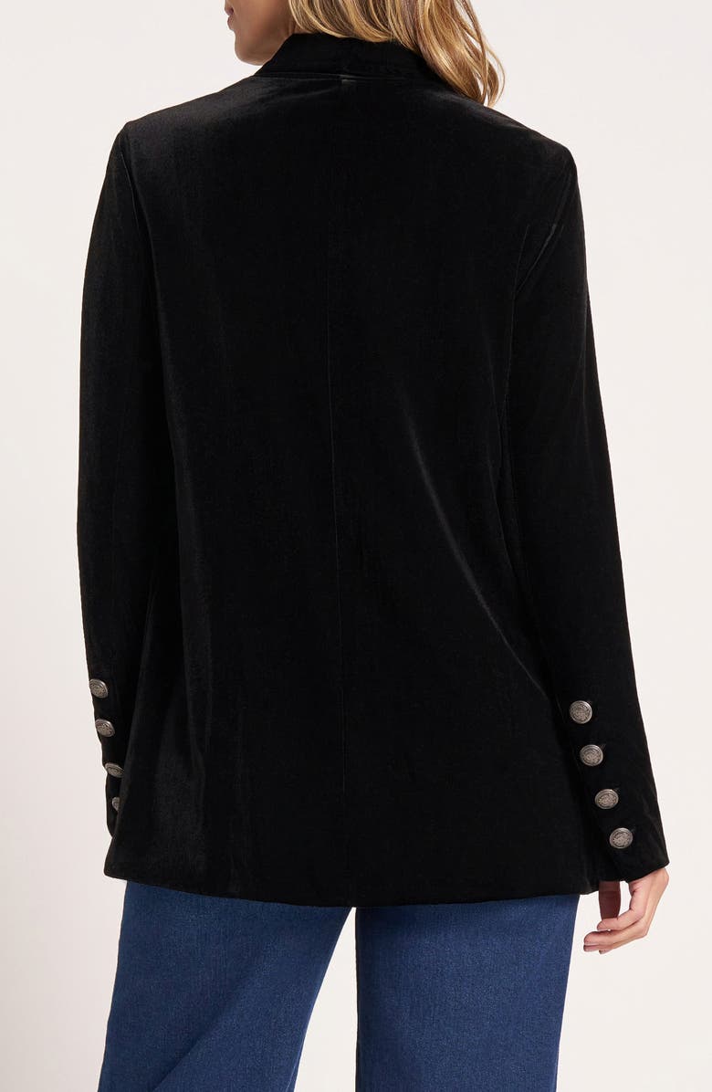 matty m. Velvet Blazer Jacket, Alternate, color, Black
