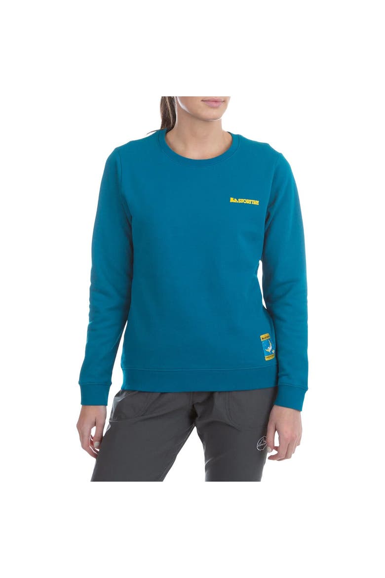 Climbing On The Moon Sweatshirt - Women's, Alternate, color, Turchese/Giallo