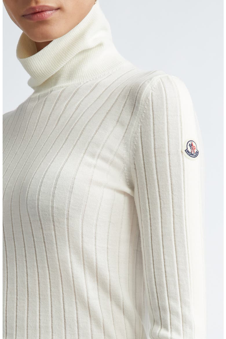 Rib Virgin Wool & Cashmere Turtleneck Sweater, Alternate, color, SILK WHITE