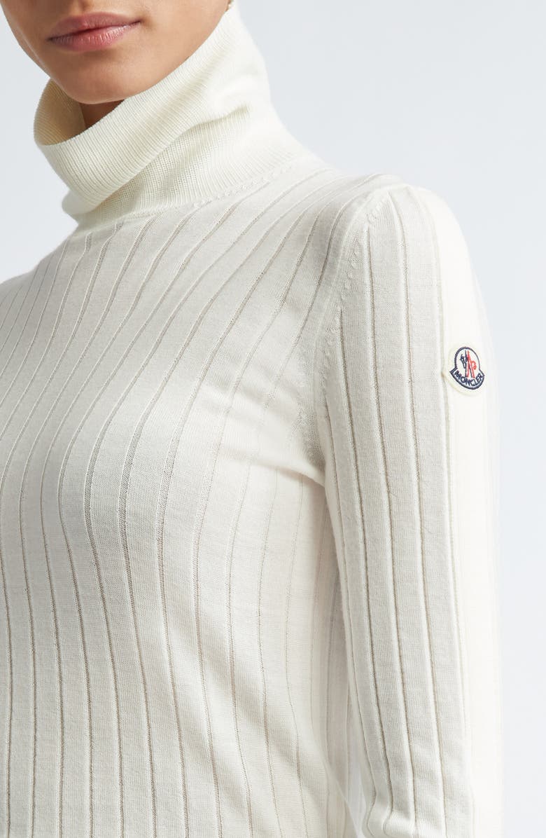 Moncler Rib Virgin Wool & Cashmere Turtleneck Sweater, Alternate, color, 