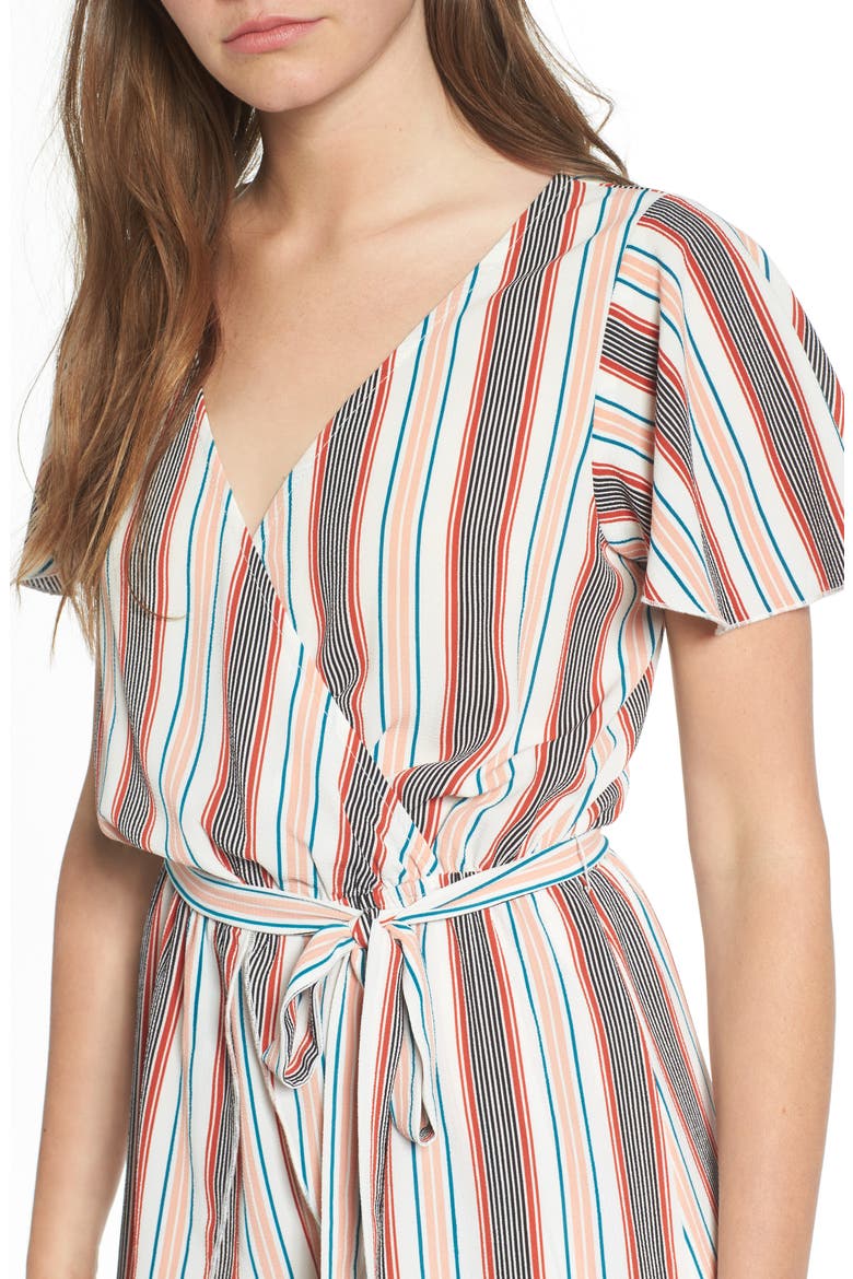 Surplice Maxi Romper, Alternate, color, MULTI STRIPE