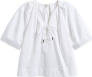Madewell Cotton Poplin Lace-Up Top