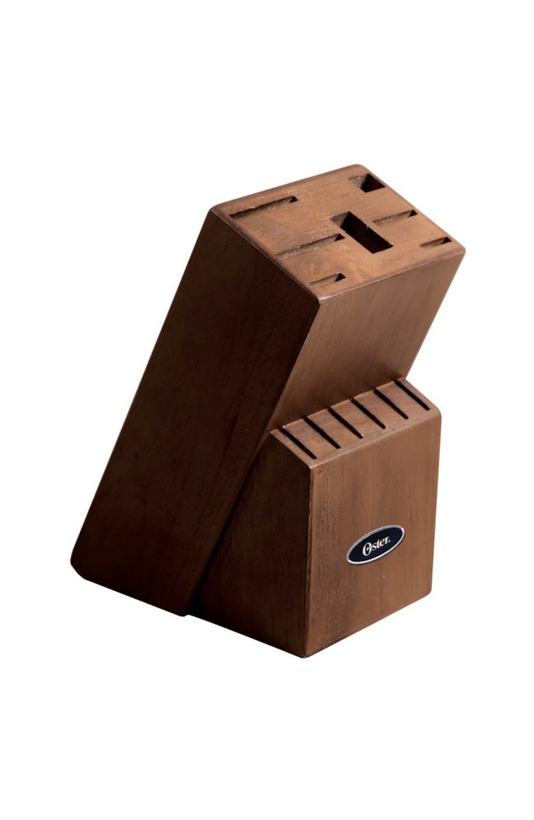 OSTER Huxford 14 Piece Stainless Steel Cutlery Set with Black Handles and Wooden Block, Alternate, color, Black