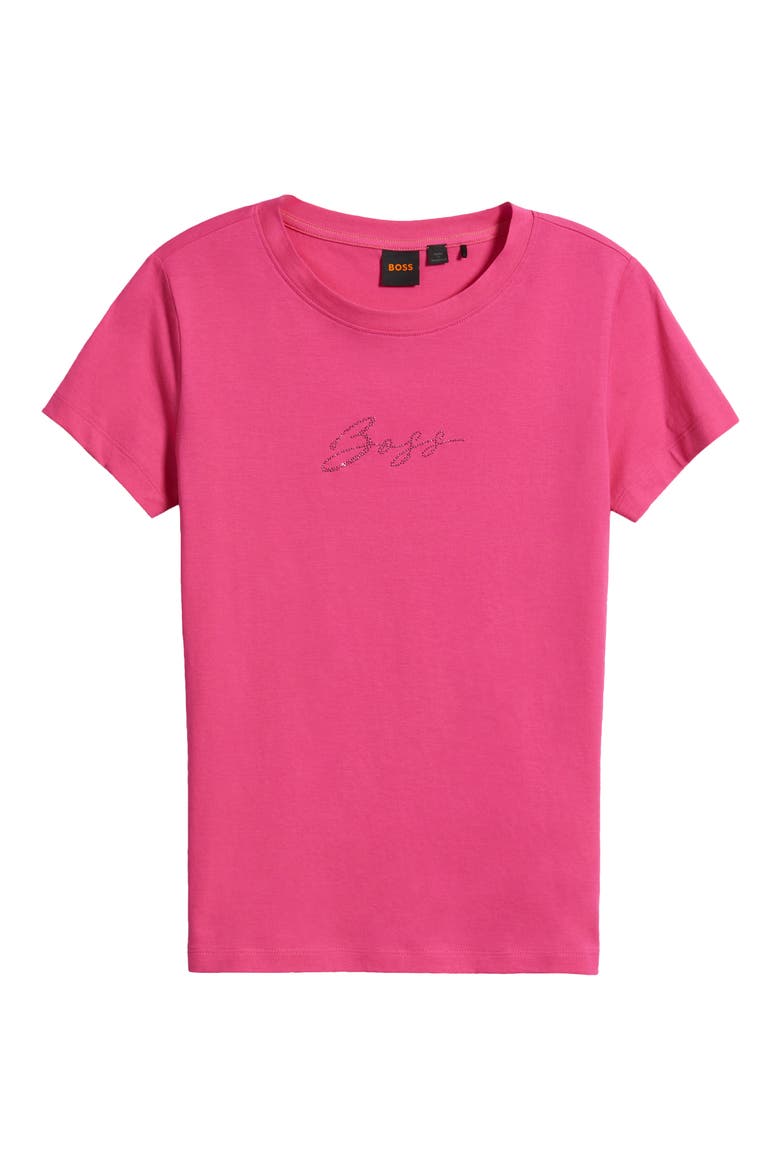 Esogo Crystal Logo Cotton Top, Alternate, color, MAGENTA