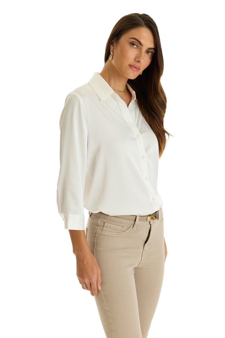 Sara Silk Blouse, Alternate, color, white