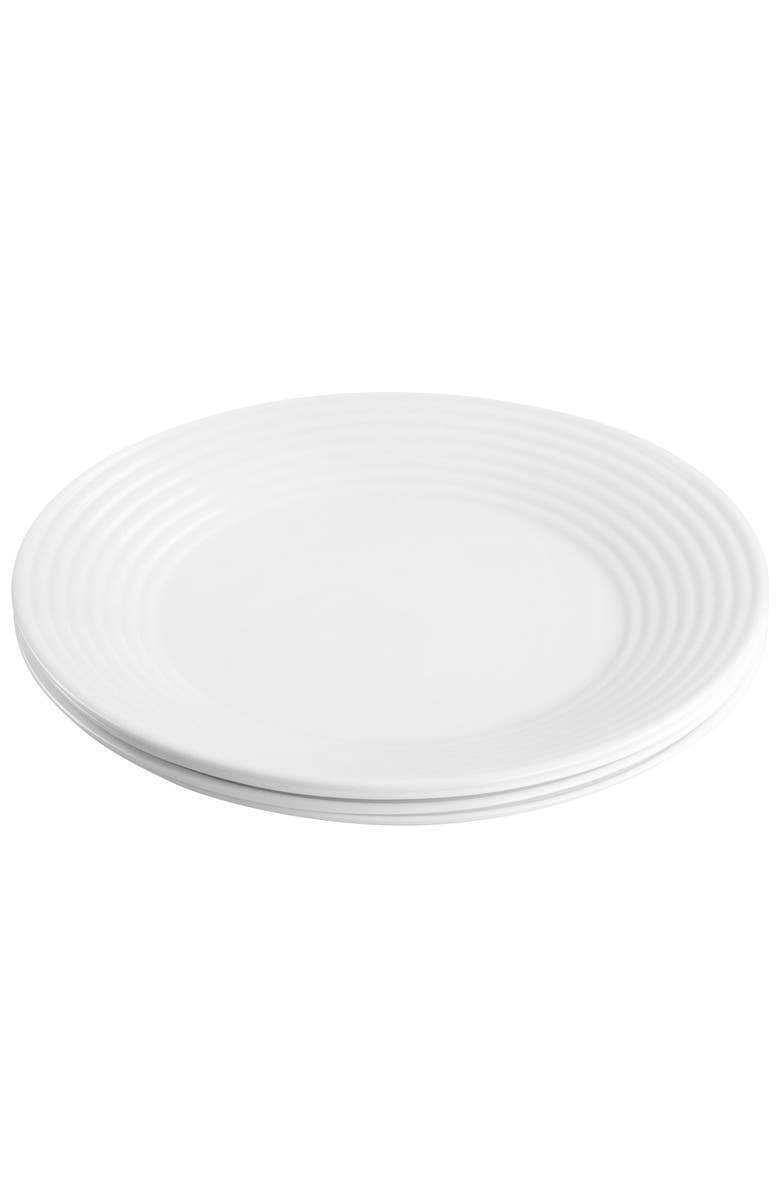 Gibson Ultra Ultra Patio 4 Piece Tempe Opal Glass Dinner Plate Set, Alternate, color, White
