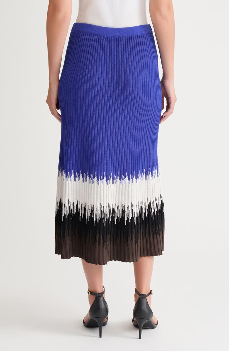 Ming Wang Ribbed Ombré Midi Skirt, Alternate, color, Sapph Sea/ Tau/ Umbr/ Ivy