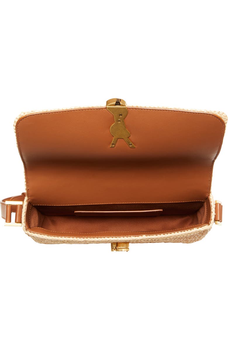 Saint Laurent Medium Solferino Raffia Shoulder Bag, Alternate, color,