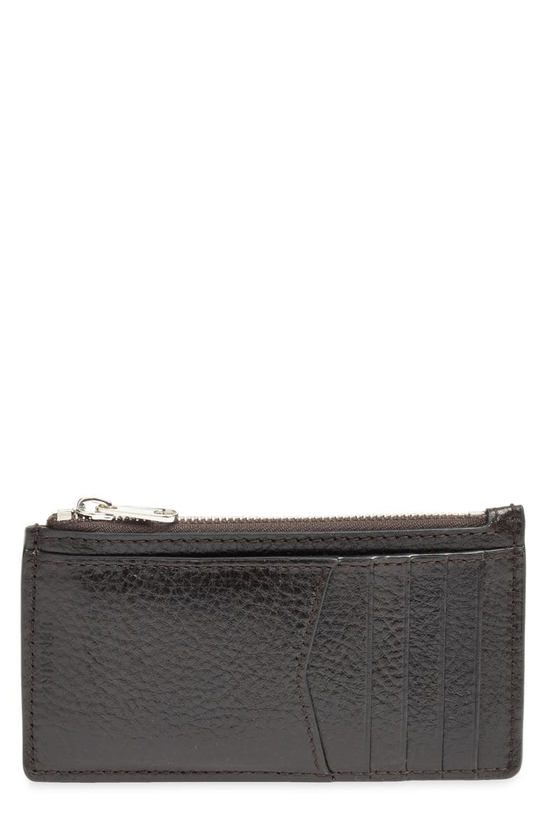 Gear Leather Card Holder Coin Purse, Main, color, ESPRESSO