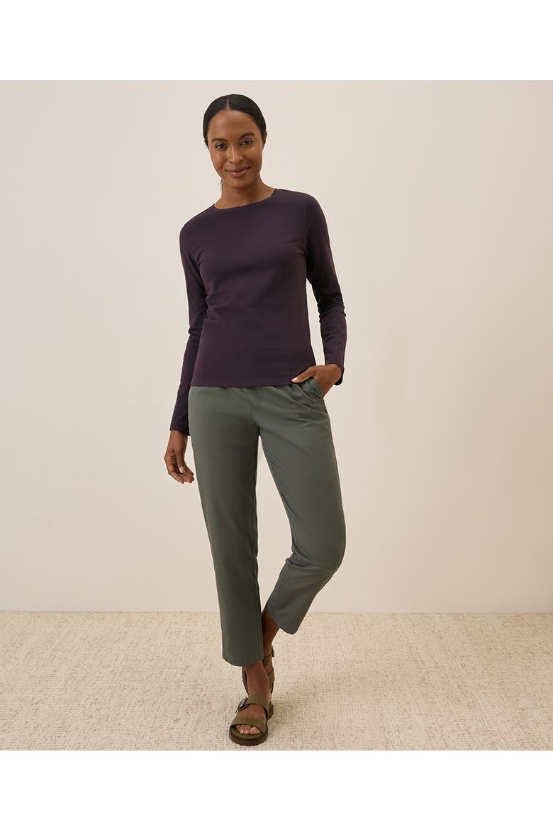 Luxe Stretch Jersey Slim Long Sleeve Tee, Alternate, color, Plum