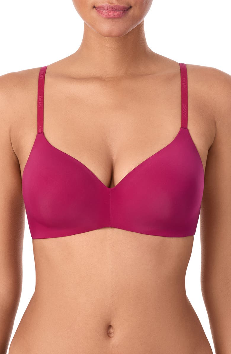 DKNY Litewear Wire-Free Bra, Main, color, Red Plum