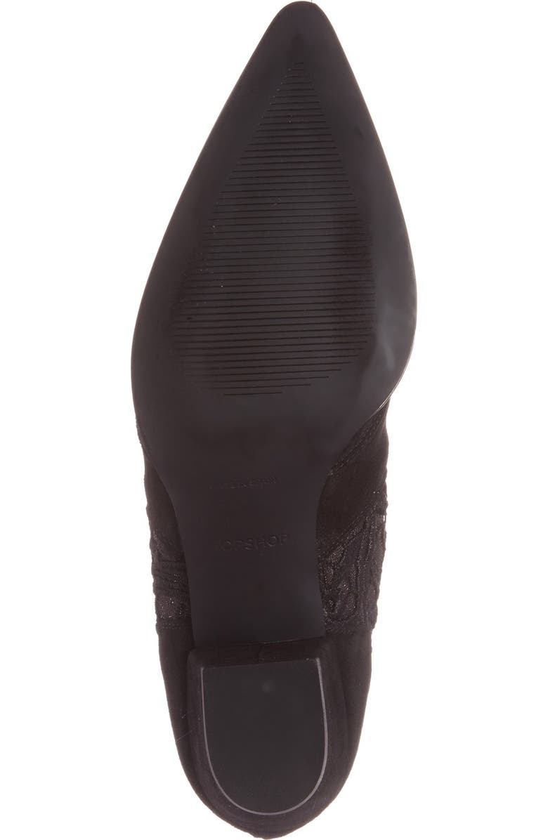 Topshop 'Alegra' Lace Pointy Toe Boot, Alternate, color,