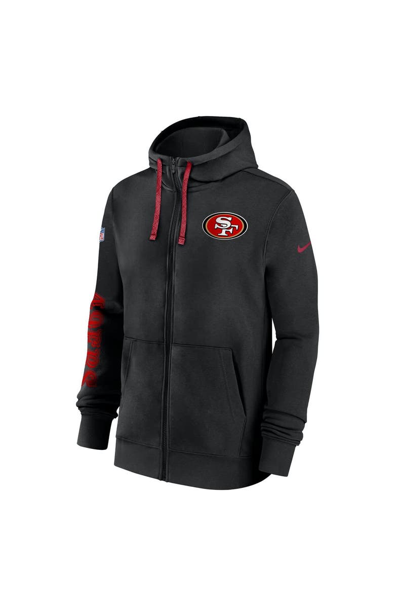 Nike Men's Nike Black San Francisco 49ers 2024 Sideline Club Full-Zip Hoodie, Alternate, color, 