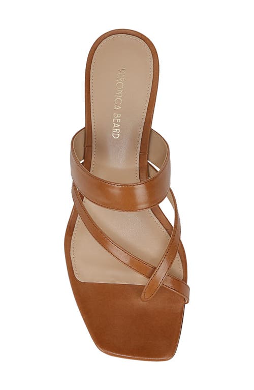 Veronica Beard Alanis Leather Crisscross Slide Sandals In Honey