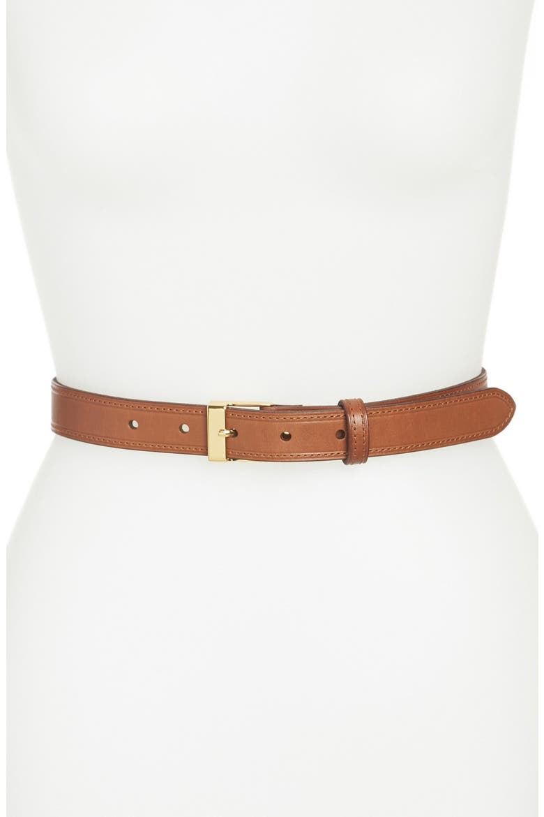 Vachetta Leather Belt, Main, color, LAUREN TAN