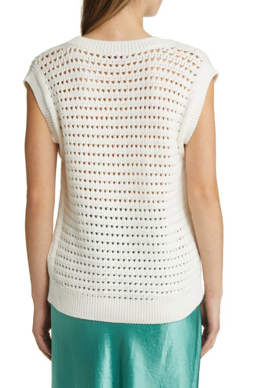 Max Mara Leisure Palco Open Stitch Sweater Vest In White