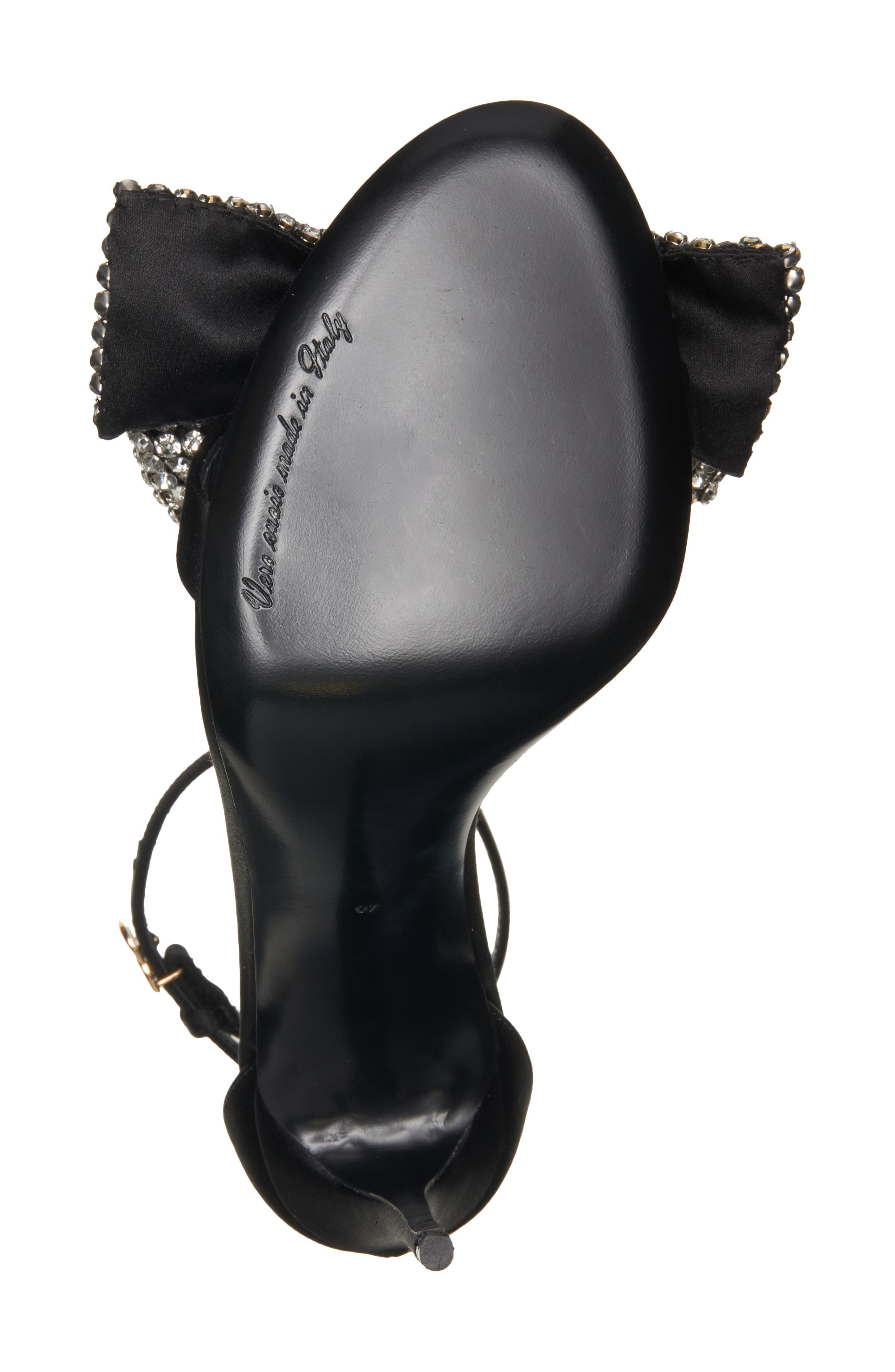 Dolce&Gabbana Keira Crystal Embellished Bow Ankle Strap Sandal, Alternate, color, 8S488 Nero/ Crystal