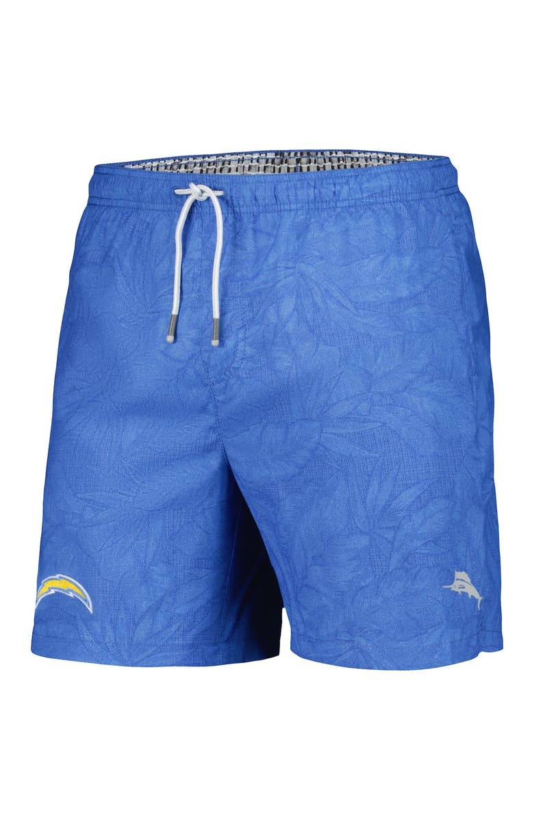 Tommy Bahama Men's Tommy Bahama Powder Blue Los Angeles Chargers Naples Layered Leaves Swim Shorts, Alternate, color, Powder Blue
