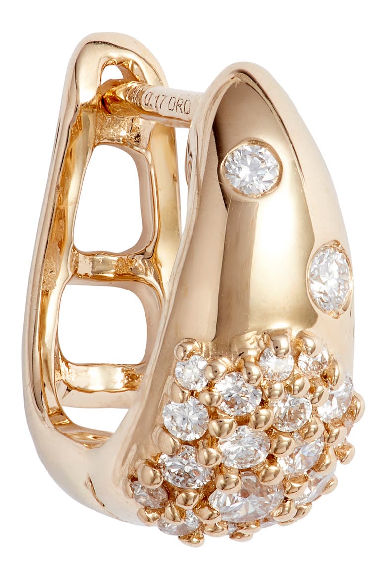Cynthia Rose Pavé Huggie Earrings, Alternate, color, YELLOW GOLD