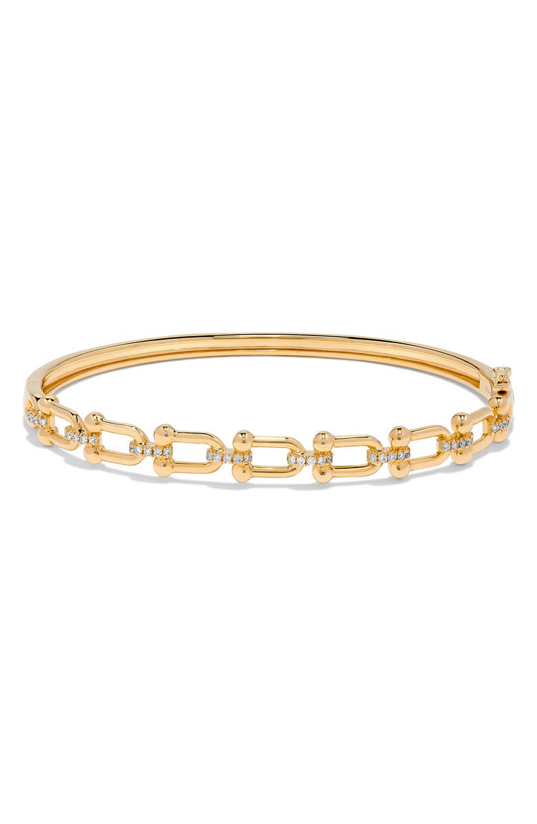 H.J. Namdar 14K Yellow Gold Diamond Horseshoe Link Bangle Bracelet - 0.25ct., Main, color,
