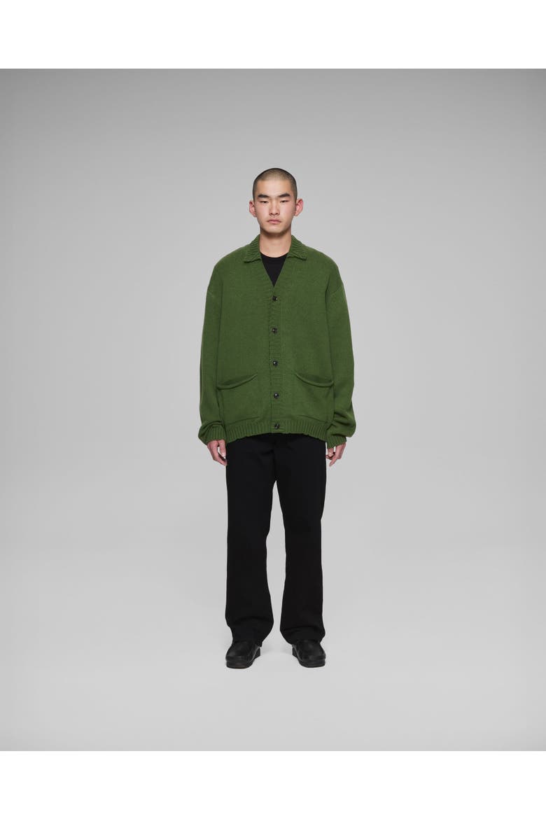 Cashmere Blend Shirt Cardigan, Alternate, color, Olive