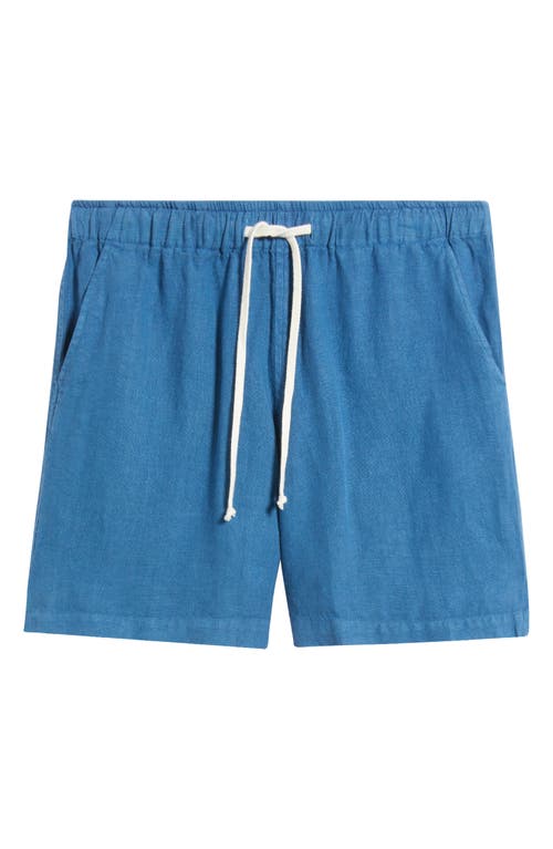 Alex Crane  Bo Linen Drawstring Shorts In Blue