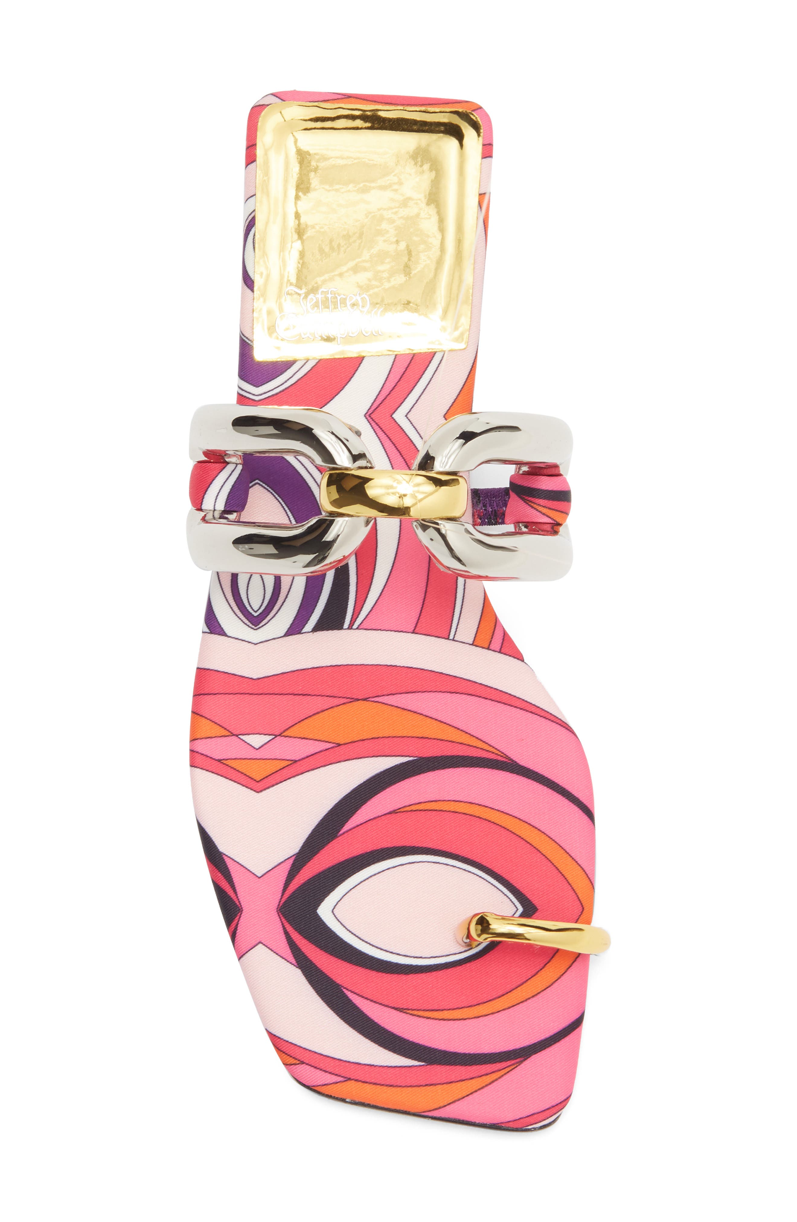 Jeffrey Campbell Guilded-2 Toe Loop Sandal, Alternate, color, Red Pink Multi