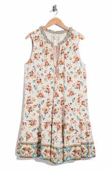 Floral Print Sleeveless Tiered Dress