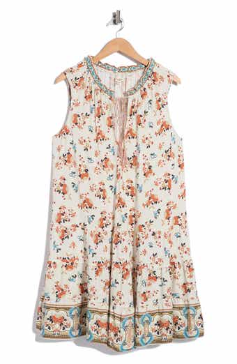 Floral Print Sleeveless Tiered Dress