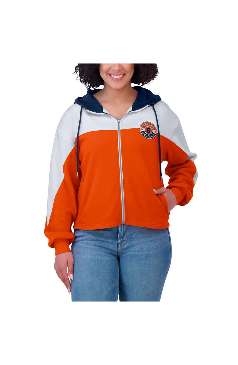 WEAR by Erin Andrews Women's WEAR by Erin Andrews Orange Syracuse Orange Color-Block Full-Zip Hoodie, Alternate, color, 