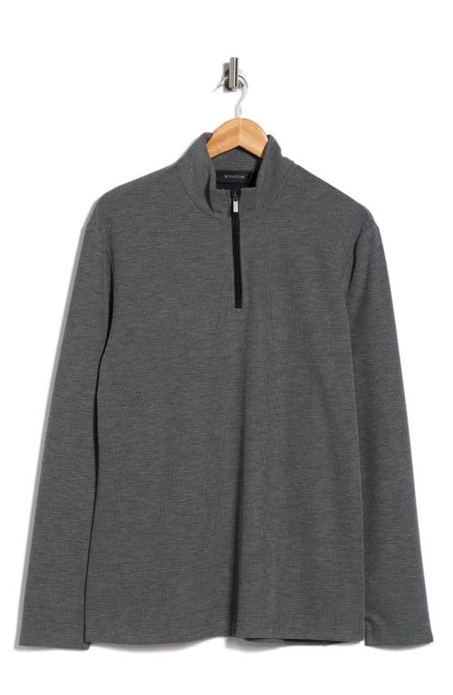 Bugatchi Stretch Cotton Quarter Zip Pullover In Gray