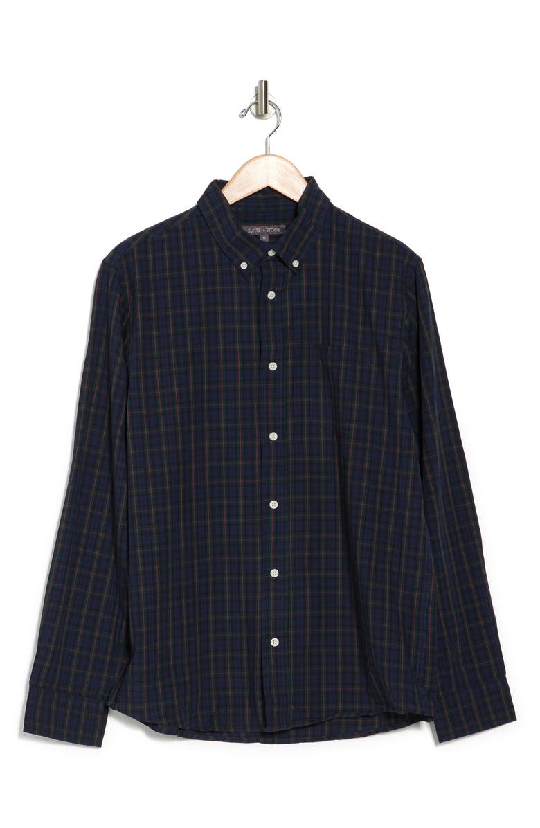 Slate & Stone Plaid Poplin Button-Down Shirt, Alternate, color,